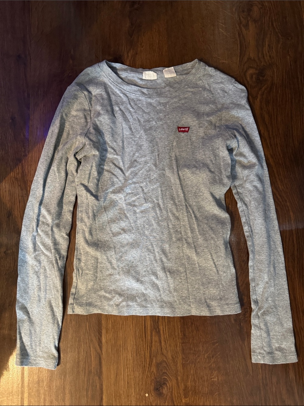 Levi's Heather Gray Long Sleeve Tee with Red Patch